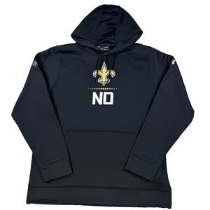 NWT Mens Under Armour New Oreans Saints Hoodie Combine Black XL Coldgear NFL